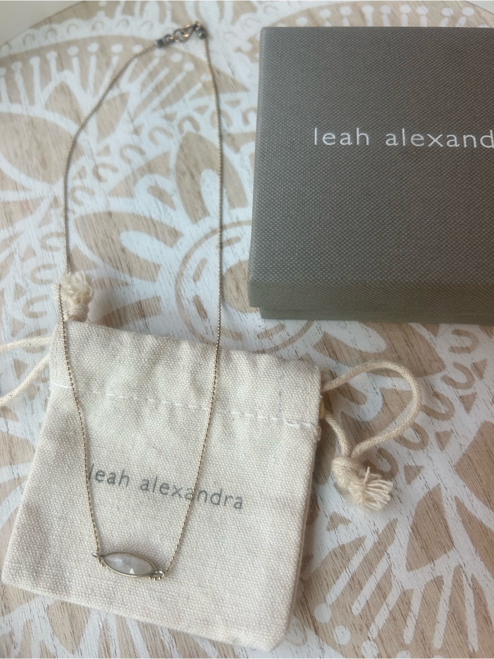 Leah Alexandra Gold Necklace with moonstone Pendant